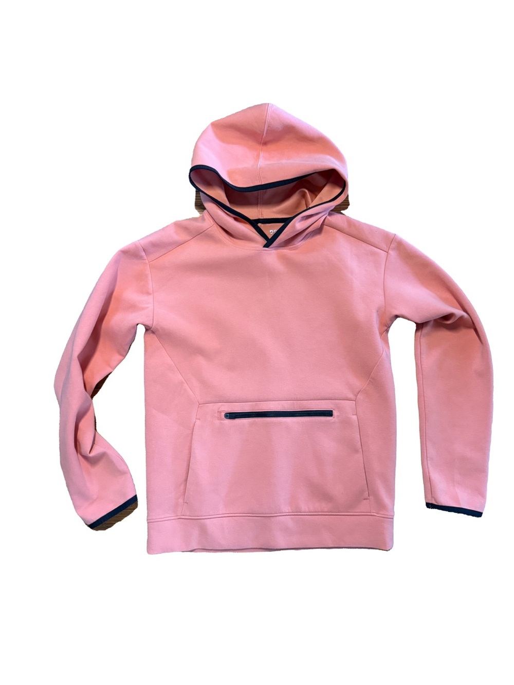 Kids Under Armour Salmon Pink Hoodie Sweatshirt with Contrast Black Trim